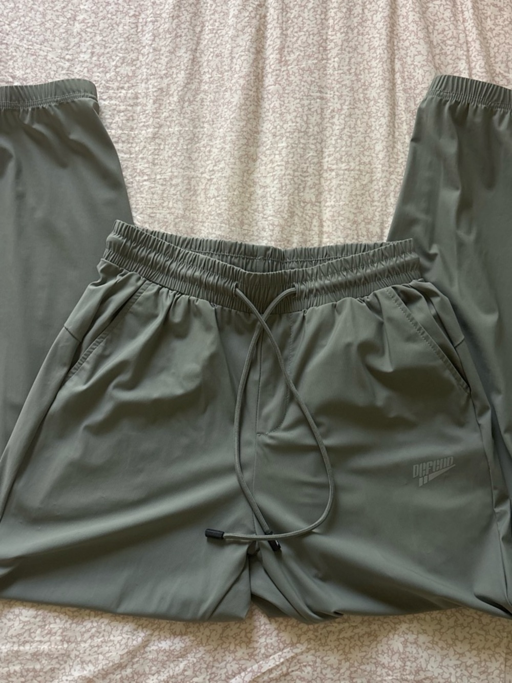 Olive Green Track Joggers with Drawstring Waist